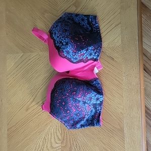Pink blue lace déesse bra 40H